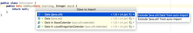 Import Class Dialog